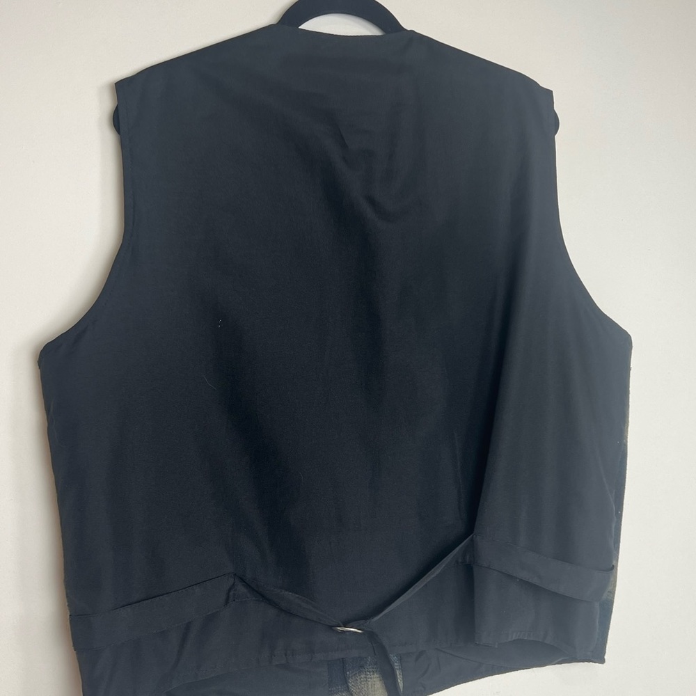Vtg T&T Co. Sport Shadow Plaid Wool/Cashmere Blend Vest - XL - Made in Canada - Picture 3 of 8
